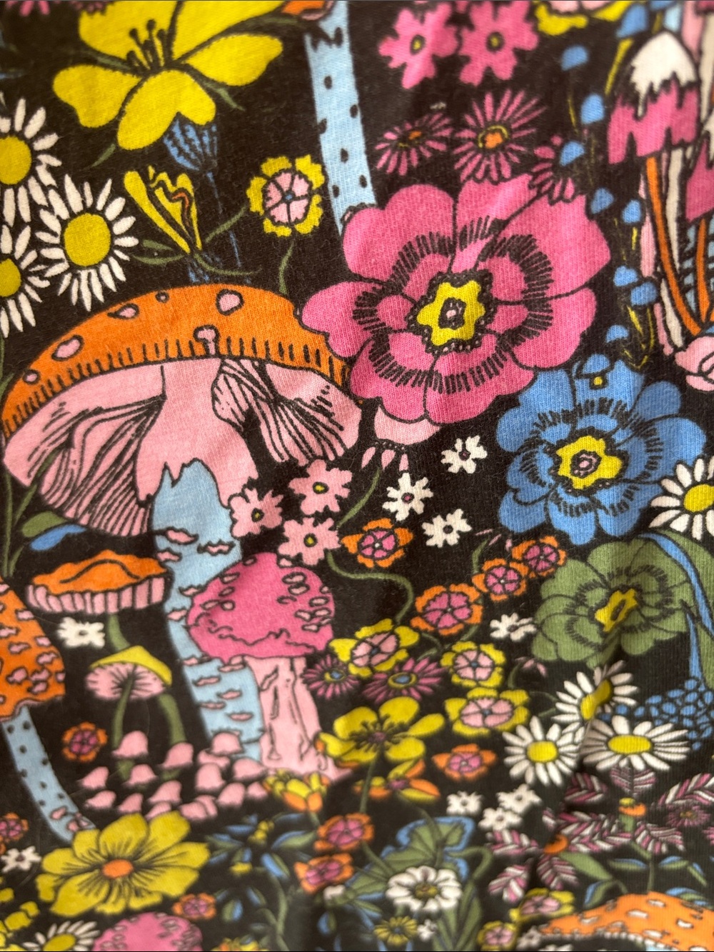 Nooworks mushrooms vacation Midi Dress with Pink, Orange & Blue Accents - Picture 3 of 4